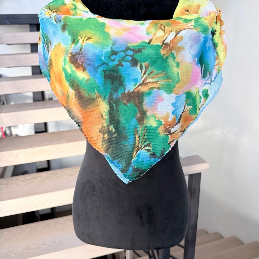 Colorful Y2K Vintage Abstract Scarf 25*25
